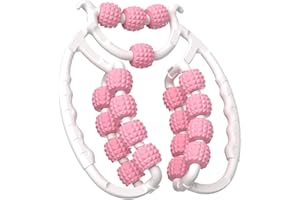 HOUYA-TEC Ultimo design rullo per massaggio a 20 ruote per gambe, Rullo per gambe,rullo per cellulite in plastica, rullo massaggiatore per cellulite per coscia, strumento di massaggio della cellulite (rosa)