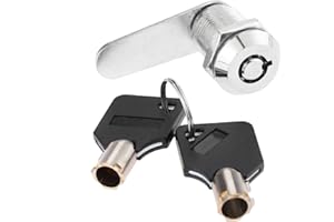 Hicello Cerraduras de leva tubular de 25 mm, cerradura de rosca arcada de gabinete de cajón para asegurar archivos importantes, 2 llaves Quincunx