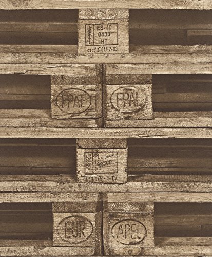 Las paletas de madera tejida fondo de pantalla de papel crujiente rasch 524116 marrón