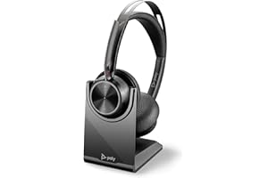 Poly - Voyager Focus 2 UC Bluetooth Headset + Charging Cradle (Plantronics) - Stereo headset with boom microphone, USB-A for PC/Mac - Active Noise Canceling - Works with Teams (Certified)