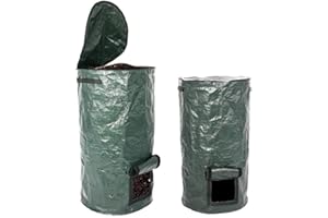 BOZAAP 2PCS PE Compost Bag,Garden Waste Bin,Environmental Organic Compost Bag,Kitchen Waste Disposal Compost Bag Remains Bin for Garden Yard