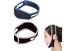 PHOENIXDN 2 Pièces Sangle Minceur Faciale, Masque Facial Minceur en Forme de V, Lifting Du Visage et Élimine l'Affaissement de La Peau Lifting Raffermissant Anti-Âge pour Les Femmes