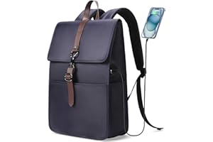 HEROIC KNIGHT Sac à Dos Ordinateur 15.6 Pouces avec Port de Charge USB, Cartable Élégant pour le Travail, l'Université, les Cours, les Loisirs et les Affaires, pour Hommes et Femmes (14L Bleu)