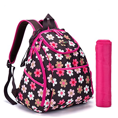 Bebamour Travel Baby Bags for Mums Nappy Changing Backpack (Rose Red)