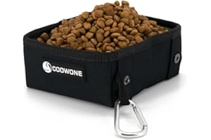 COOWONE Hundenapf Faltbar Tragbarer Reisenapf Wassernapf FüR Hunde Unterwegs, Hund Trinknapf Auslaufsicher Anti Schlabber HundenäPfe FüR Grosse MittelgroßE Kleine Hunde Katzen Haustiere (Schwarz)