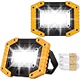Beizkna 30W LED Work Light Rechargeable Portable COB Battery Floodlight Super Bright 2000Lm Outdoor Security Light USB Waterproof Lamp for Camping Hiking Fishing Emergency Garage Workshop (2 Pack)