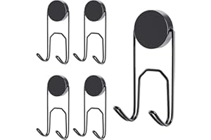 MOGADEE® Magnetic Hooks, Pack of 4 Magnetic Hooks, Black, Extra Strong for Kitchen, Gadgets, Bedroom, Lockers, Office, Fridges, Hanging Decorative Lights, Grill, Garden Tools - 25G
