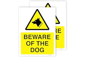 SARA PRINTS Pack of 2 Beware of The Dogs Sign Outdoor Gate (150 x 200 mm) Dog Sign Waterproof Stickers
