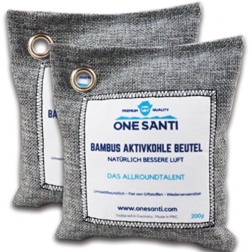 Price comparison product image Set of 2 One Santi – 200g Natural Air Purifier Bamboo Charcoal Car Air Freshener / Air Dehumidifier / Blower Bamboo Charcoal Kitchen Bathroom Cabinet