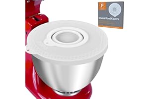 PQPO Silikon-Mixer-Schüsselabdeckung Kompatibel mit Kitchen Aid 4,5-5 Quart Kipp-Kopf Standmixer Schüsseln (Weiß)