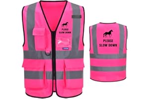 AYKRM Hi vis vest with Reflective Strips with Zip and Pocket