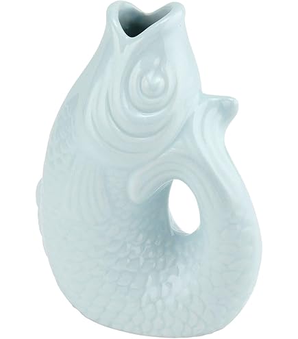 Pad Monsieur Carafon, vaso da pesce, brocca, scultura di pesce, taglia S, capacità 1,2 litri, dimensioni 9,7 x 16,5 x 25 cm (viola