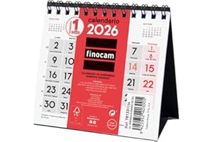 Finocam - Calendario de Sobremesa Números Grandes 2026 Mes Vista Enero - Diciembre (12 meses) | Calendario 2026 | Planificador mensual Neutro - Español