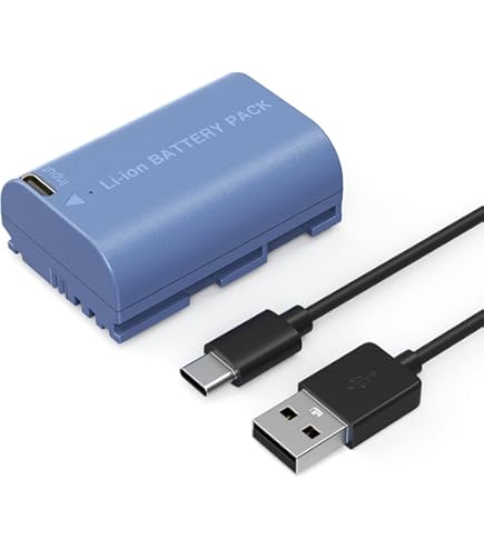 Batteria USB-C Per Canon LP-E6 | 2 Pezzi Da 2400mAh | Compatibile Con 5D, 6D, 7D, 60D, 70D - Foto 3
