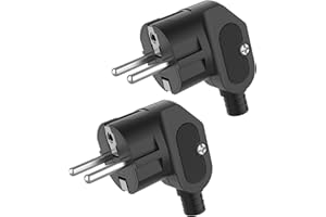 OLIVERIA 2 Pièces Prise Electrique, Prise Européenne IP20 250V (16A), Prise Schuko Fiche Contact de Terre pour Usage Intérieur Noir