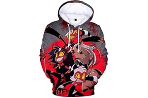 EAST-HAI-BUY Helluva Boss Sudadera con Capucha para Adultos y Niños 3D De Manga Larga Harajuku Streetwear 2022 Dibujos Animados Anime Helluva Boss Pulóver para Mujeres Hombres Niños y Niñas