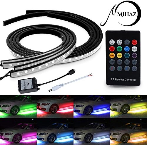 Underglow Lighting Kit, Mihaz Led Glow light Atmosphere Under Car Wireless Remote Control RGB Colors Musical Active (60-90 cm)