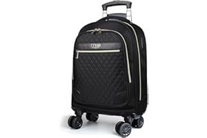 BMaoBBo Multifunktionaler Damen Rucksack mit Rollen, 17-Zoll Wasserdichter Computer Rucksack Trolley, Flugzeuggröße, Versteckte Teleskop Zugstange, Geeignet für Business, Uni und Reisen, Schwarz.