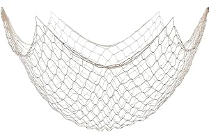 HNJUSR Fischernetz Deko,Fischerei Dekorative,Mediterranen Stil,Nature Fish Net Wanddekoration,Fischernetz,Wandbehänge,Maritime Deko für Aufhängen Hintergrund Wohnzimmer Wand Deko Circa 150x200cm（Khaki）