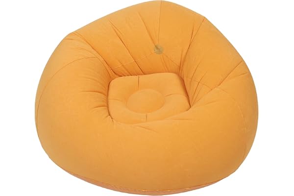 TOYANDONA Uppblåsbar säcksäck för utomhusbruk: Uppblåsbar loungestol för utomhusbruk - Flockad bönfri soffa för vuxna för camping, uteplats, pool, evenemang, resor - Möbler för lata picknickar