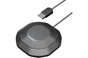 YIWENG Microfono da conferenza USB portatile Condensatore omnidirezionale a 360 ° Microfono per PC con disattivazione tattile Plug and Play Compatibile con Windows MacOS per PC Computer portatile