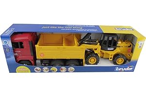 Bruder - 2752 - Véhicule Miniature - Camion Benne MAN avec Chargeur articulé FR130