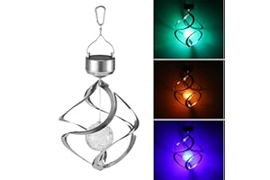 Lumière carillon éolien solaire à Led avec capteur de lumière AOZBZ, boule en cristal rotative qui change de couleur, pour le jardin, décoration d’extérieur, lampe à suspendre, maison, fête