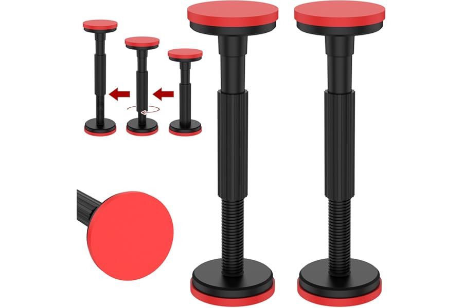 2Pcs Telescopic Support Rod,Adjustable 18-45cm 3rd Hand Support System,Heavy Duty 200kg Capacity Support Pole, Non-Slip Door Frame Strut Telescopic Prop for Plasterboard Drywall