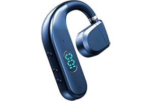XMENHA Wireless Bluetooth Earpiece Headset With Mic Single Open Outer Ear Air Bone Conduction Gym Headphones Over Ear Earbuds With Ear Hooks Sports Earphones Hands Free Bluetooth Earpiece for Driving Runners