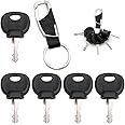 VooGenzek 5 PCS 14607 Ignition Key, Construction Machines Key, with Keychain, Compatible with JCB BOBCAT BOMAG MANITOU Tractor