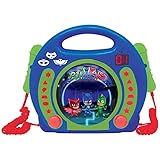 Lexibook Pyjamasques Yoyo Lecteur CD pour enfant avec 2 microphones jouets, prise écouteurs, à piles, Bleu, RCDK100PJM