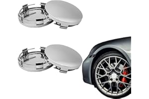 AUEFUDQ 4 Stück Felgenkappen, Nabendeckel OD 60mm ID 56mm, Radnabendeckel, Radnabenkappen, Nabendeckel, Radnabenabdeckung, Universal ABS Silber Nabenkappen, Auto Zubehör für Radnaben