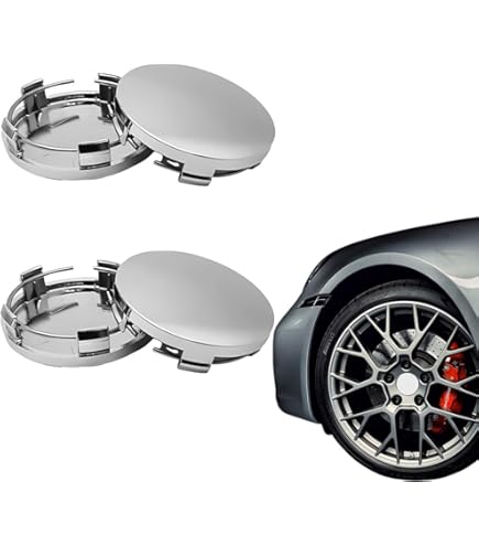 4 Coprimozzi Universali In ABS Per Auto - Nero, 60mm Esterno / 56mm Interno - Foto 4