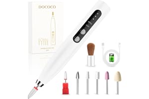 Fresa per Unghie, DOCOCO Lima Elettrica per Unghie Senza Fili Ricaricabile, Velocità Regolabile, Kit Manicure e Pedicure Portatile per Rimozione Semipermanente Gel