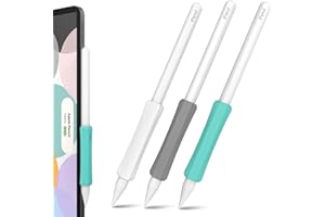 NIUTRENDZ 3 Piezas Funda Apple Pencil Agarre de Silicona Protector Case (Apple Pencil 2ª Generación, Blanco, Gris, Verde)