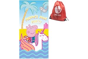 VARIOUS Toalla de Playa Inantil para Niños Peppa Pig Toalla de Playa para niños de Microfibra con Licencia Oficial Disney