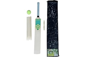 BEST HOUSE ANOTHER FINE PRODUCT Best House Cricket Set, Kids Beginner Cricket Set with Cricket Bat, Ball, 4 Stumps, Bails and Bag, Durable Lightweight Cricket Equipment