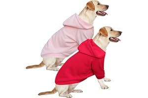 HuaLiSiJi Felpa Cane Taglia Grande Maglione per Cani Taglia Grande Pigiama per Cani, Caldo e Leggero, Tessuto Morbido Facile da Indossare e Bei Colori (5XL, Rosa+Rosso)