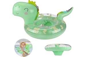 TOKIDARING Baby Swimming Float Inflatable Baby Float Dinosaur Baby Swimming Ring with Baby Safety Seat and Handle for Babies 6-36 Months Toddlers Summer Baby Float