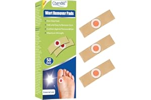 CHERIOLL Wart Remover, Wart Remover Pads, 50pcsWart Treatment, Wart Remover for Hands, Feet, Feet Callus Remove, Verruca and Wart, Relief Pain Removal Warts Plaster, Soften Skin Cutting Sticker Toe Protector