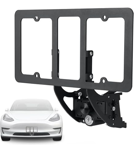 Muray Creative Lockable Front License Plate Holder For Tesla Model Y 2020-2024