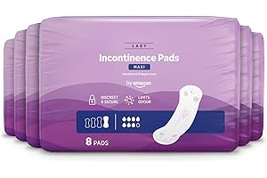 ‎AMAZON BASIC CARE by Amazon Inkontinenz Polster Maxi, Unparfümiert, 6 Packungen à 8 Stück (48 Einlagen), ((Zuvor eine Marke von Amazon Basic Care, Die Verpackung kann Abweichen)