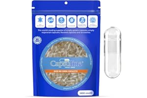 Gelatin Empty Capsules - Capsuline DIY Empty Capsules Size 00 with Unique Lock Technology - Kosher Certified Empty Pill Capsules - Pure Bovine Capsules Empty & Gluten Free - 1000 Count, Clear