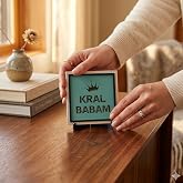 Anlamlı ve Modern Ta&ccedil; Temalı Babalar G&uuml;n&uuml; Hediyesi, Kral Babam 10x10 cm Minyat&uuml;r Sanat Tasarımı