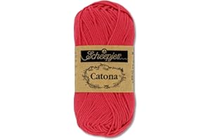 Frida's Wollhaus Scheepjes 10 g Catona 100% Algodón para tejer, crochet y amigurumi 113 colores (516 | Candy Apple)