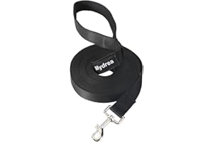 MYDREA Longe pour Chien, 10m 15m 20m 30m 50m Longue Laisse pour Chien Robuste avec Crochet en Acier, Poignée de Maintien Confortable Longe Chien pour Chiens de Petites à Grandes Taille (Noir, 30M)