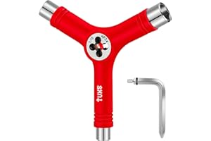 Tuxs Skate Tool Todo-en-Uno Multifunción Ligera y Portátil con Llave Allen 2 en 1 y Destornillador Phillips - Ajusta Patines, Longboards, Skateboards, Quads, Ruedas, Ejes y Kingpin