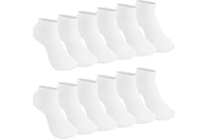 L&K-II Lot de 12/24 Paires de Chaussettes Femme Basse Socquettes en Coton Sport noir blanc gris respirantes confortable 92201