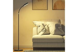 IPARTS EXPERT Lampada da terra, Touch Control LED lampada da terra lettura luce in piedi, collo di cigno flessibile, 3 colori e 5 livelli di luminosità, camera da letto, ufficio