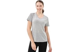 Merino Protect 100% Merino Wolle V-Ausschnitt Shirt Damen Kurzarm Wolle Unterhemd Geruchsresistenz Funktionsunterwäsche Reisen Wandern Merinowolle Unterwäsche